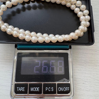 Mikimoto Akoya Pearl Necklace with 6-6.5mm pearls, 46cm length, displayed on a white background
