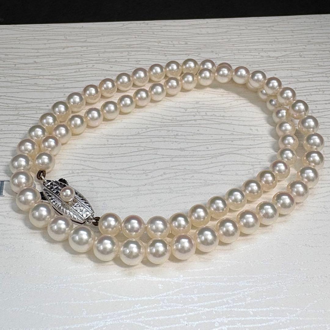 Mikimoto Akoya Pearl Necklace with 6-6.5mm pearls, 46cm length, displayed on a white background