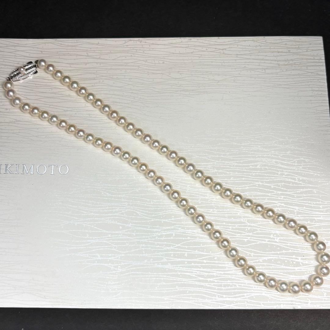 Mikimoto Akoya Pearl Necklace with 6-6.5mm pearls, 46cm length, displayed on a white background
