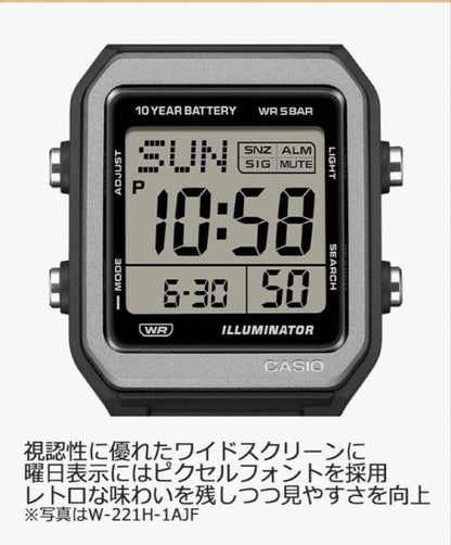 CASIO W-221H-1AJF Digital Men's Watch — Japanese