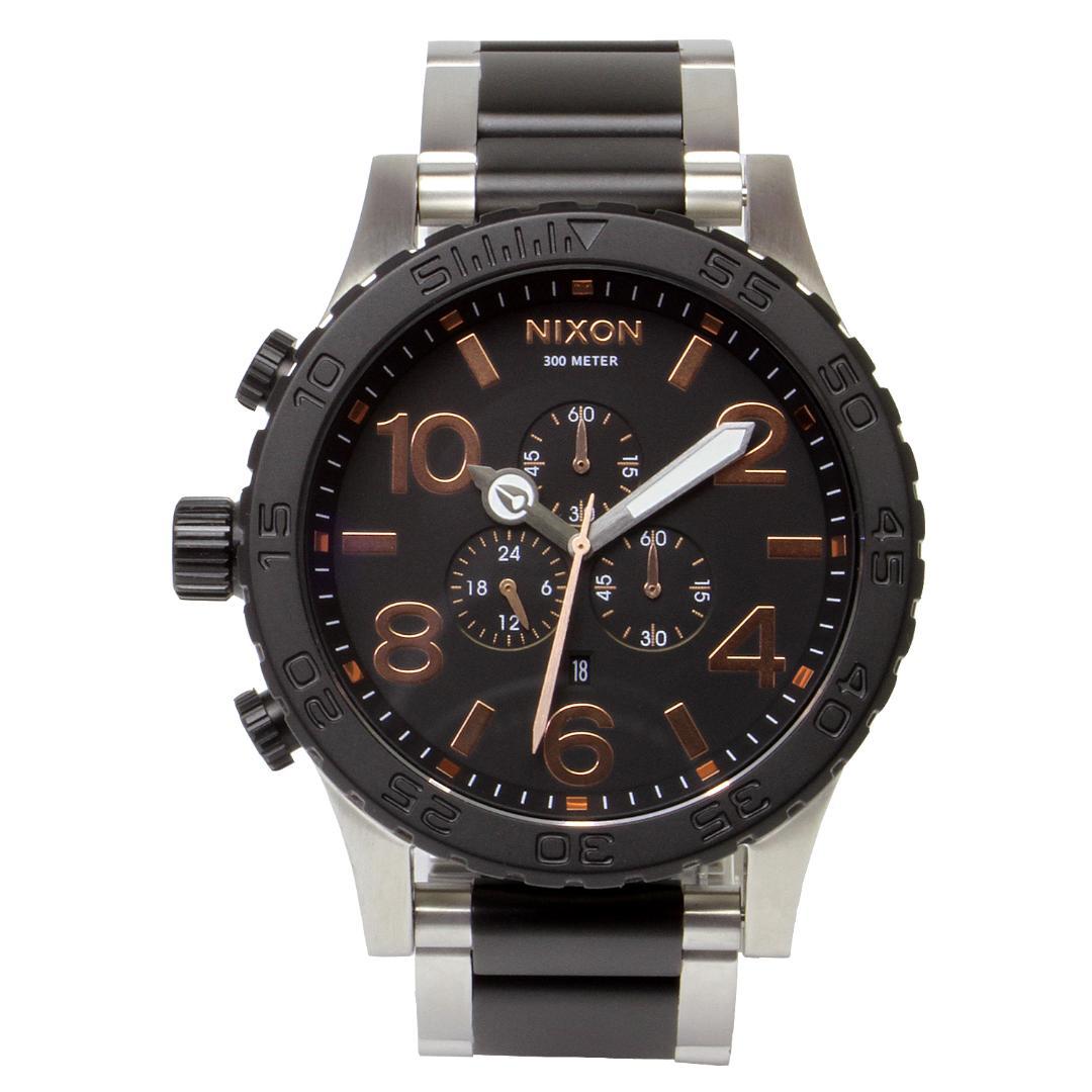 NIXON 51-30 CHRONO BK/ROSE Quartz Men's Watch — Japanese