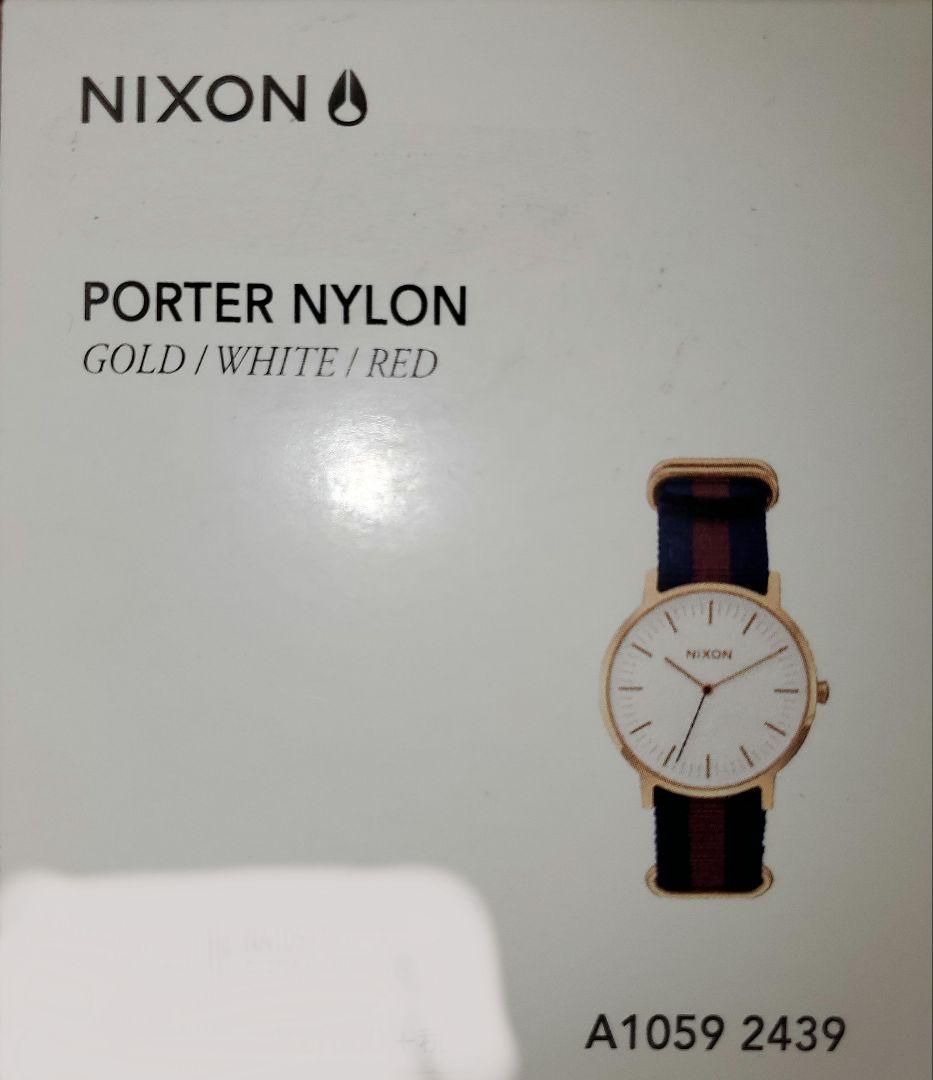 NIXON PORTER NYLON GOLD/WHITE/RED Quartz Men's Watch — Japanese