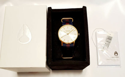 NIXON PORTER NYLON GOLD/WHITE/RED Quartz Men's Watch — Japanese