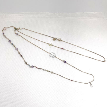 Agete Silver 925 long necklace with gold coating, 92 cm length, displayed on white background