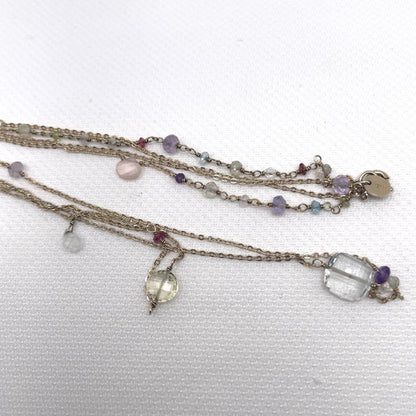 Agete Silver 925 long necklace with gold coating, 92 cm length, displayed on white background