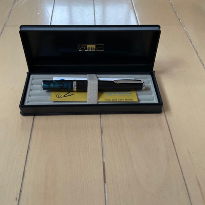 Pilot Timeline ballpoint pen in black with silver clip, previously used with minimal wear