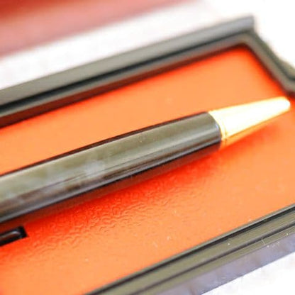 PILOT Grandse Ballpoint Pen in marble black finish with rotating mechanism and black ink, tested writing