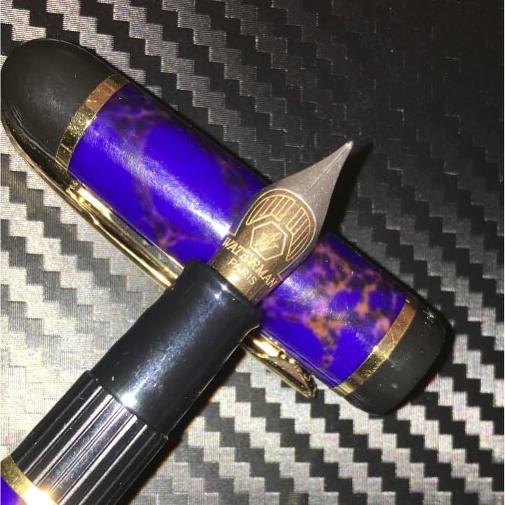 Waterman Fountain Pen with Marble Purple body and Fine nib, new condition