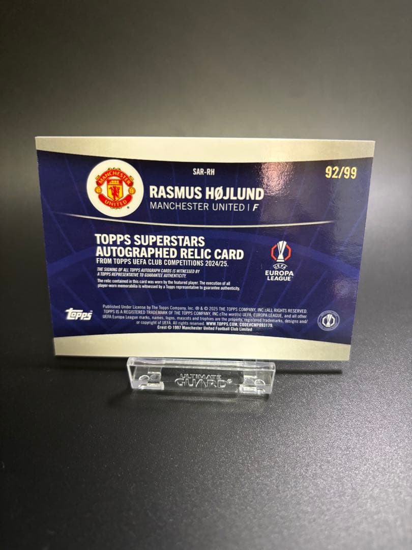 Rasmus Højlund Patch & Signed Card — Japanese