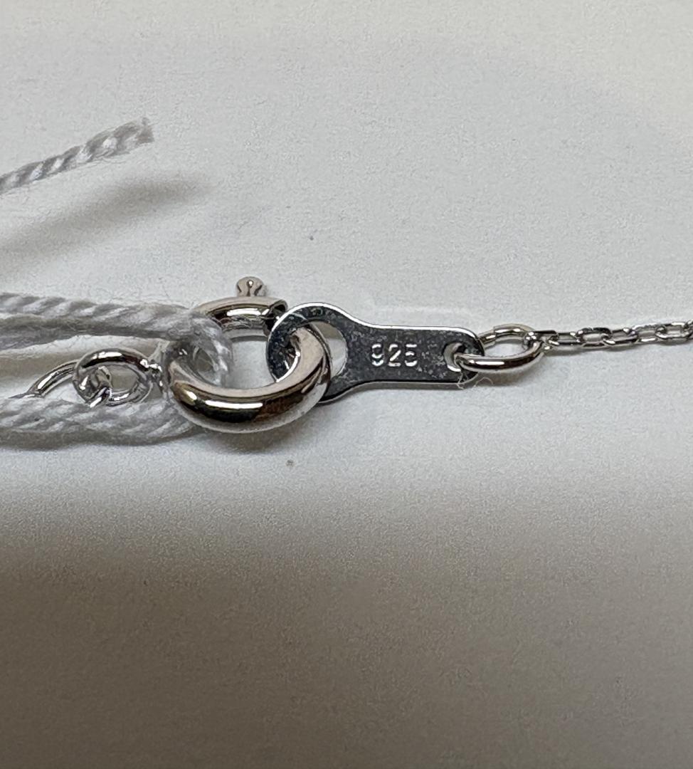 Akoya pearl silver pendant with 5.8mm white green pearl, 18 zircon stones, on a 40cm silver 925 chain