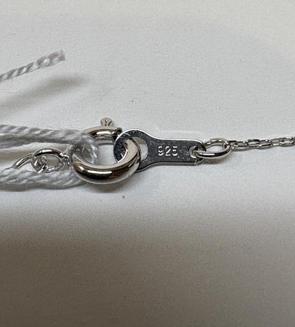 Akoya pearl silver pendant with 5.8mm white green pearl, 18 zircon stones, on a 40cm silver 925 chain