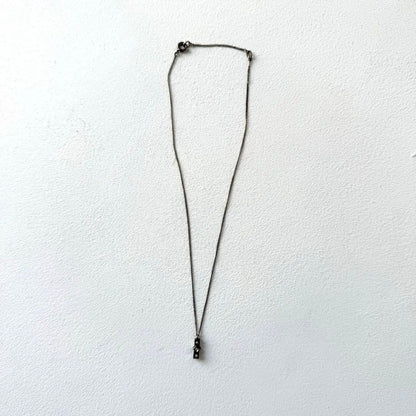 Agete diamond silver necklace featuring 1cm x 0.3cm pendant on 41cm silver chain