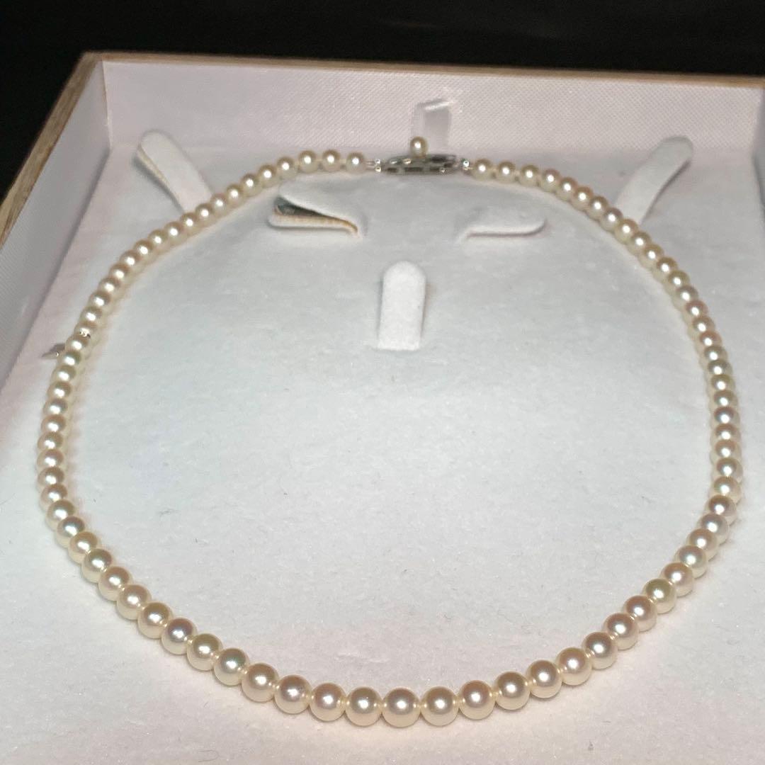 Mikimoto M Charm Akoya pearl necklace with 5.0-5.5mm pearls on a 46cm silver chain