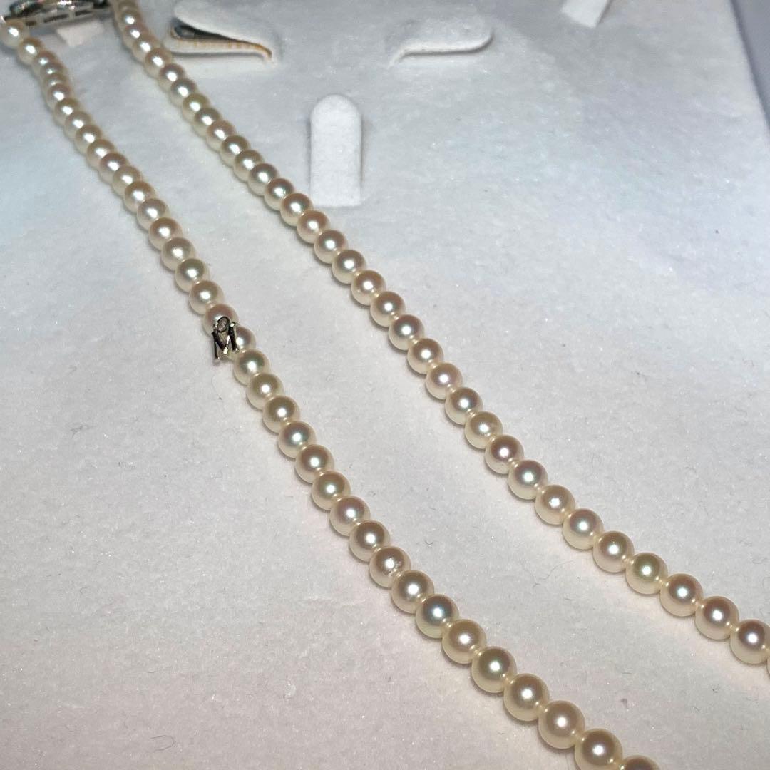 Mikimoto M Charm Akoya pearl necklace with 5.0-5.5mm pearls on a 46cm silver chain
