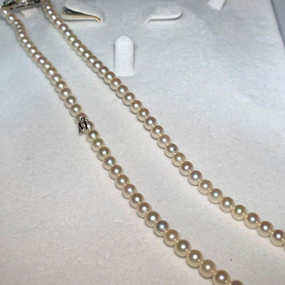 Mikimoto M Charm Akoya pearl necklace with 5.0-5.5mm pearls on a 46cm silver chain