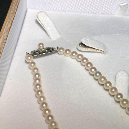Mikimoto M Charm Akoya pearl necklace with 5.0-5.5mm pearls on a 46cm silver chain