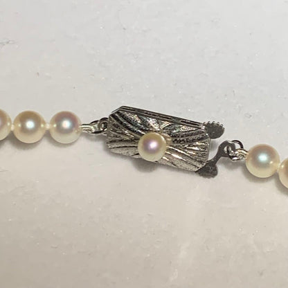 Mikimoto M Charm Akoya pearl necklace with 5.0-5.5mm pearls on a 46cm silver chain