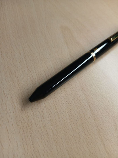PILOT 2+1DX black lacquer multi-function pen with eraser cap and sharpener mechanism