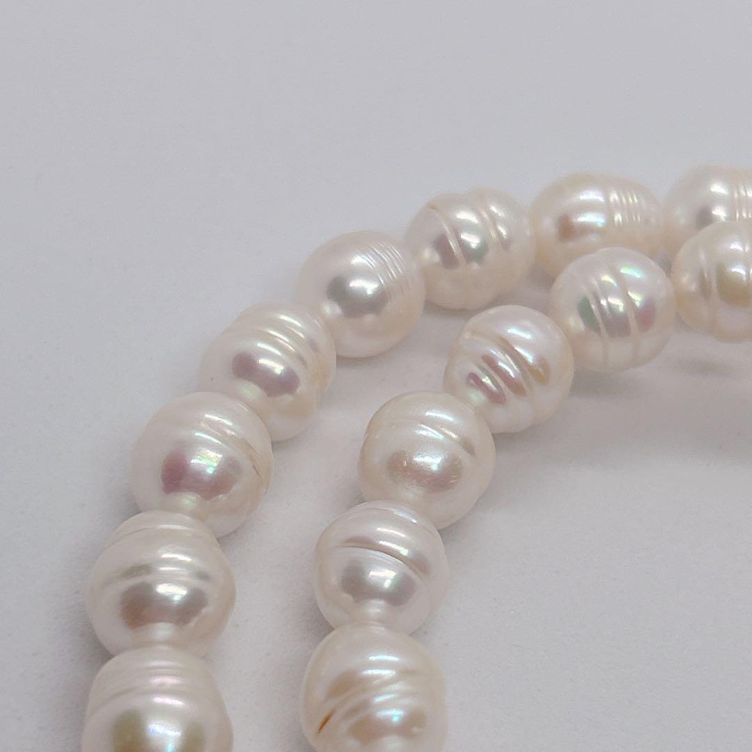 South Sea White Pinctada Pearl Necklace 41cm with 9-11mm round pearls and silver clasp