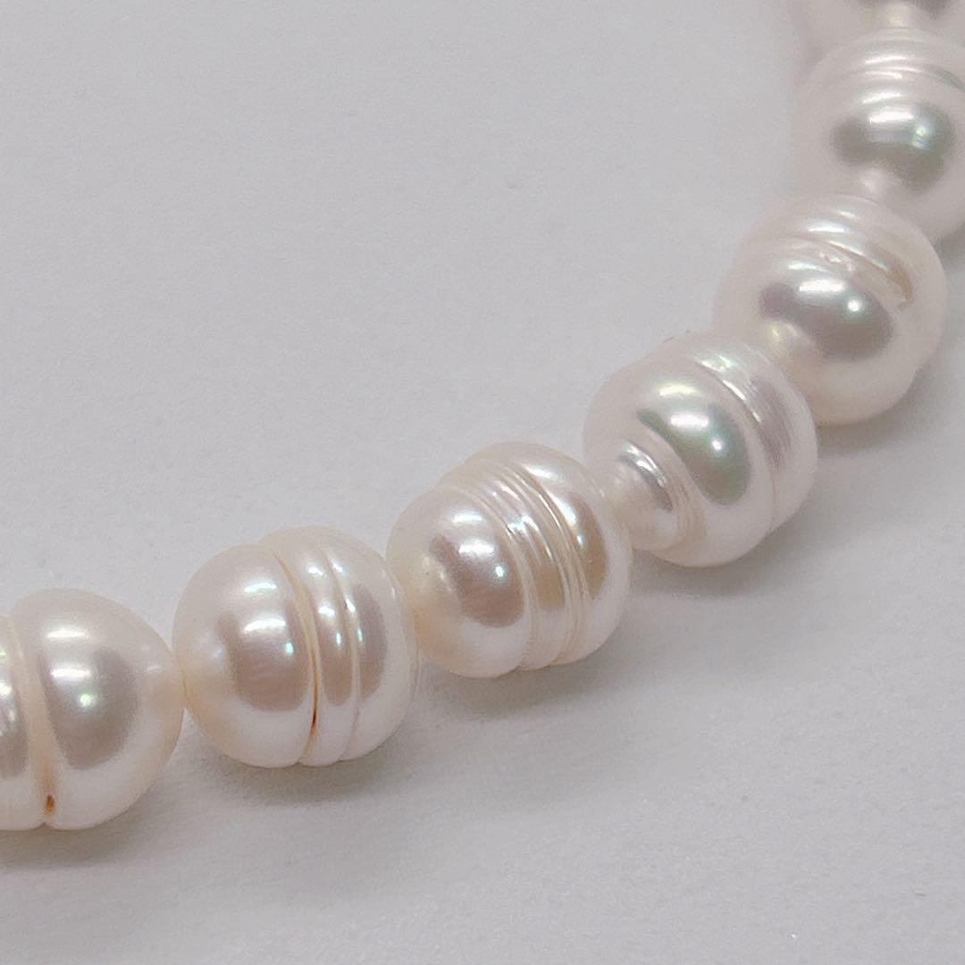 South Sea White Pinctada Pearl Necklace 41cm with 9-11mm round pearls and silver clasp