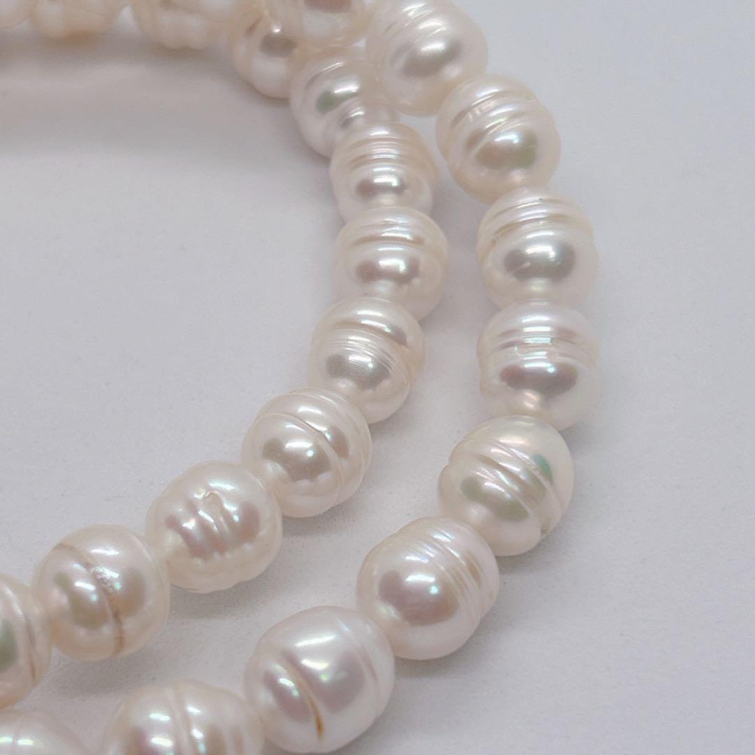 South Sea White Pinctada Pearl Necklace 41cm with 9-11mm round pearls and silver clasp
