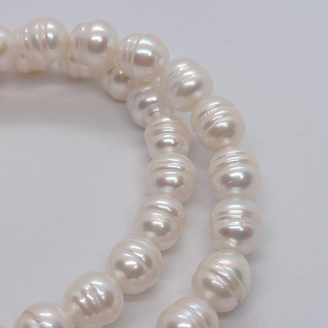 South Sea White Pinctada Pearl Necklace 41cm with 9-11mm round pearls and silver clasp