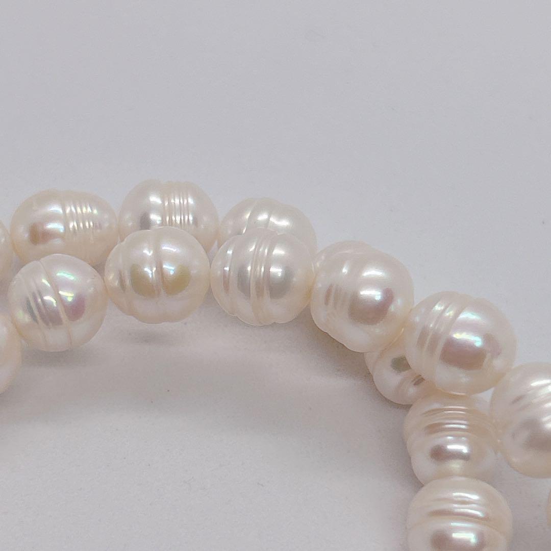 South Sea White Pinctada Pearl Necklace 41cm with 9-11mm round pearls and silver clasp