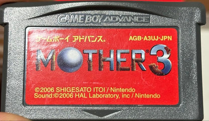 Mother 3 Game Boy Advance cartridge with manual and original box showing minor wear