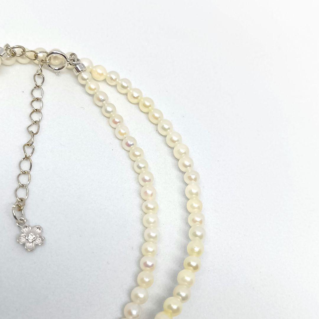 New Akoya Pearl 2.5-3mm baby pearl silver necklace with adjustable chain length up to 42 cm
