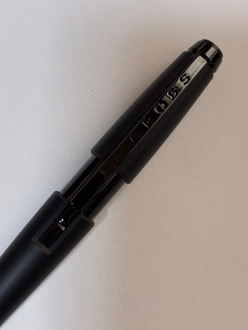 CROSS Edge Matte Black Lacquer pen shown in gift box with instruction manual and warranty card