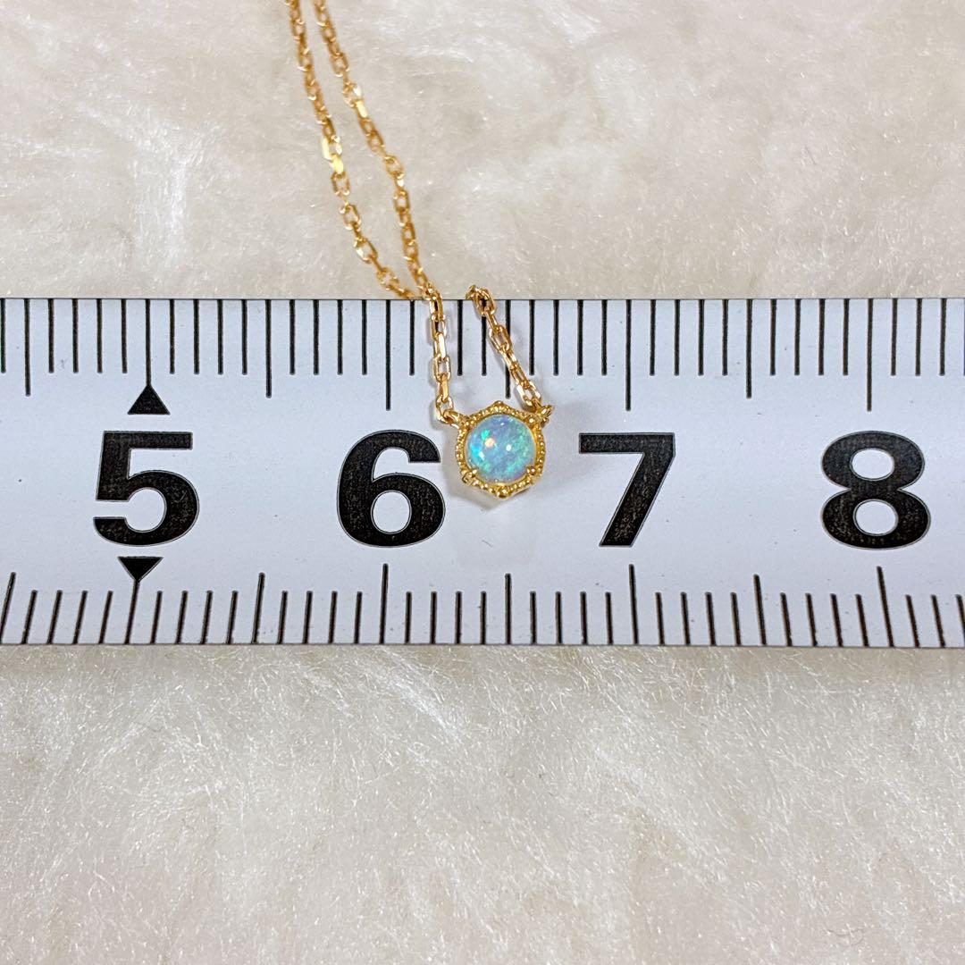 Agete K18 Opal Necklace featuring a single pearl on a 45 cm gold chain