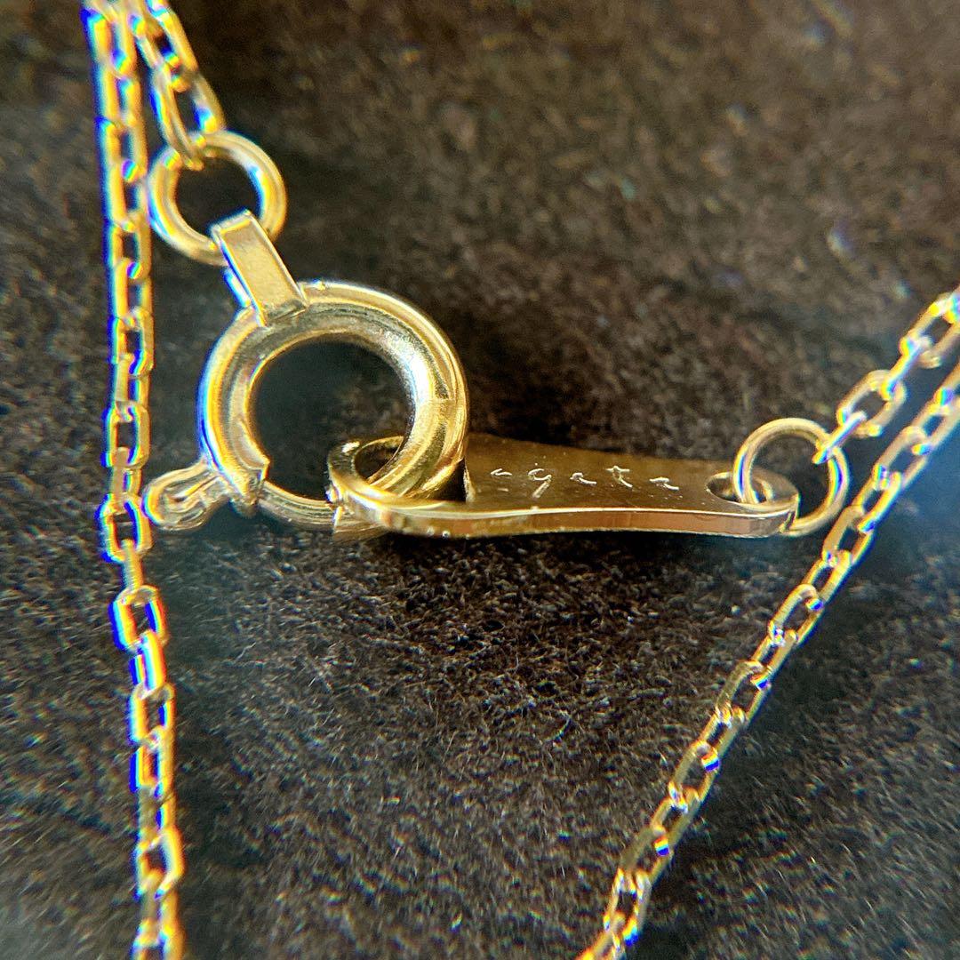 Agete K18 Opal Necklace featuring a single pearl on a 45 cm gold chain