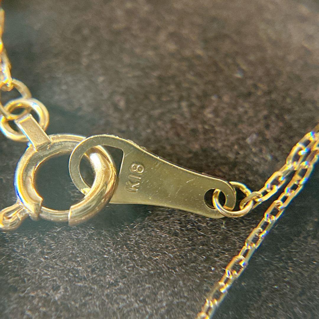 Agete K18 Opal Necklace featuring a single pearl on a 45 cm gold chain