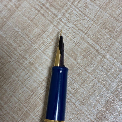 Pilot SuperLoy Mini Fountain Pen blue with fine engraved tip displayed on white background