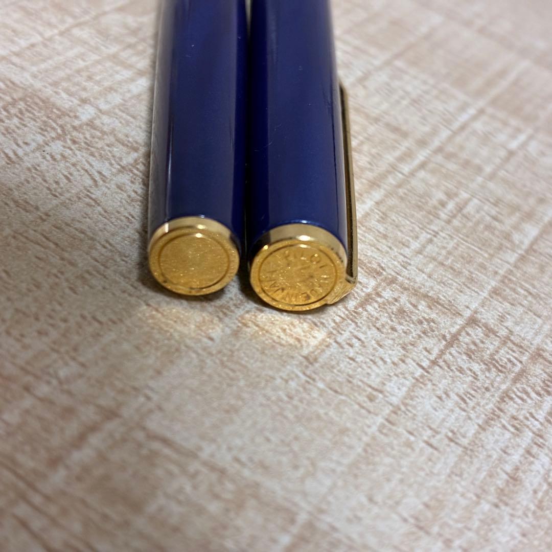 Pilot SuperLoy Mini Fountain Pen blue with fine engraved tip displayed on white background