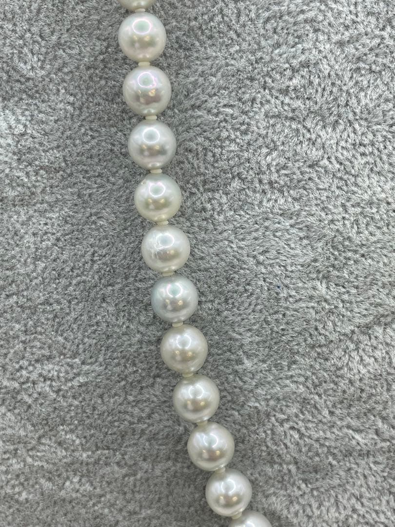 Akoya pearl silver necklace with 8mm genuine pearls on a 45 cm chain