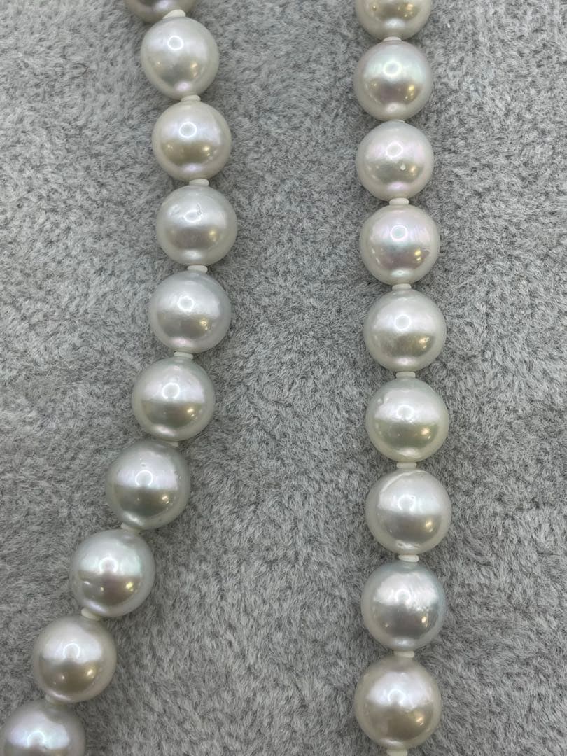 Akoya pearl silver necklace with 8mm genuine pearls on a 45 cm chain