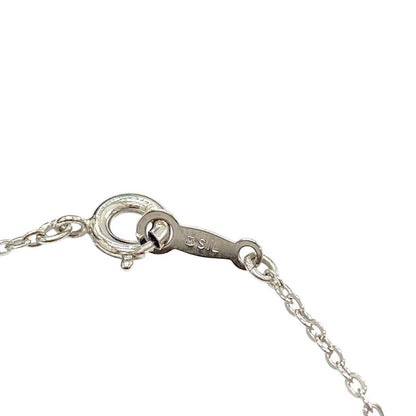 Mikimoto 1P pearl necklace with 6.8mm pearl and 40cm silver chain on white background