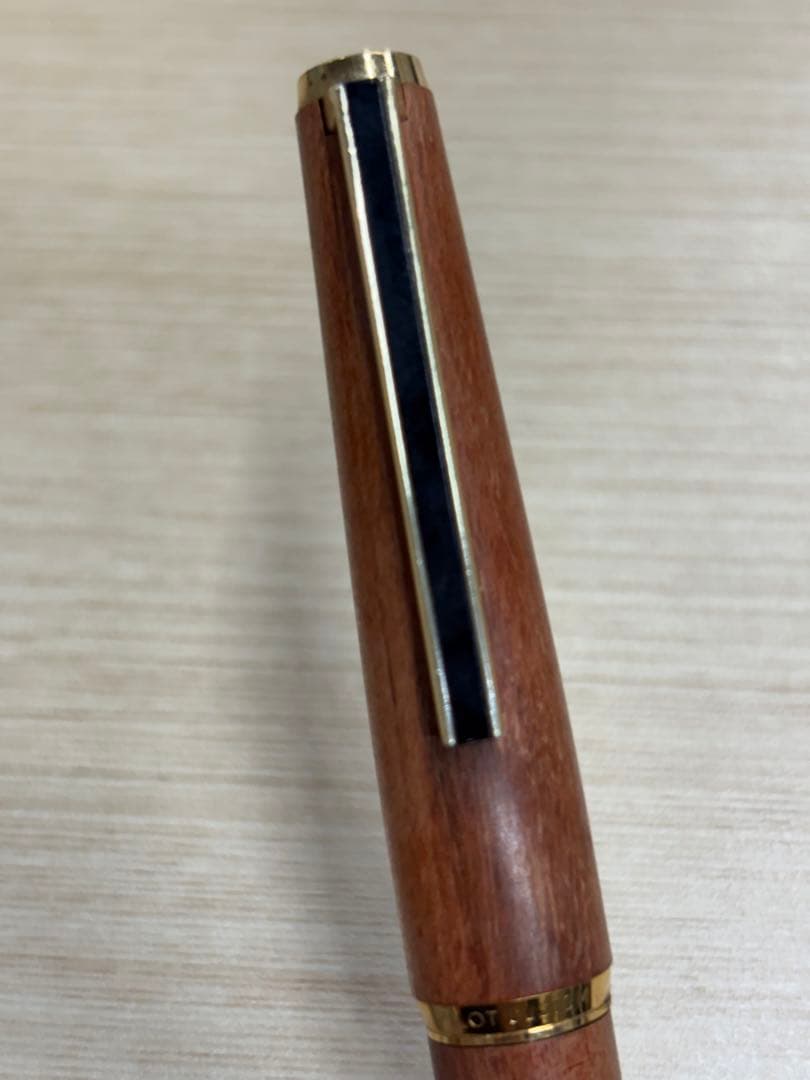 PILOT CUSTOM Fountain Pen Wood with 18K-750 tip and Brad Point, wooden body with engraving, showing minor wear