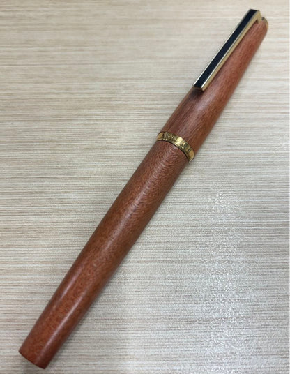 PILOT CUSTOM Fountain Pen Wood with 18K-750 tip and Brad Point, wooden body with engraving, showing minor wear