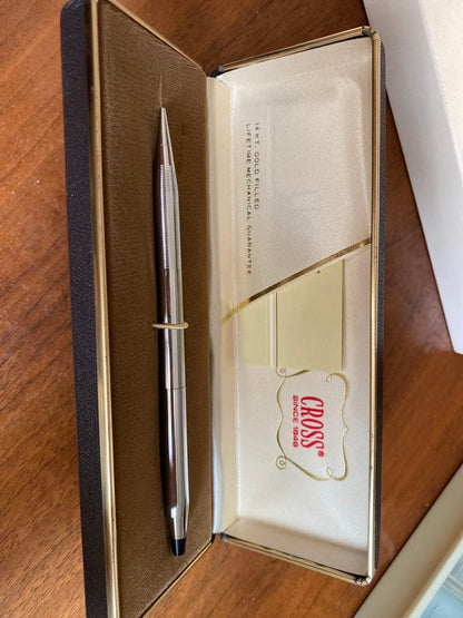 Cross 14KT gold filled classic mechanical pencil twist style with 0.9mm lead and vintage worn case