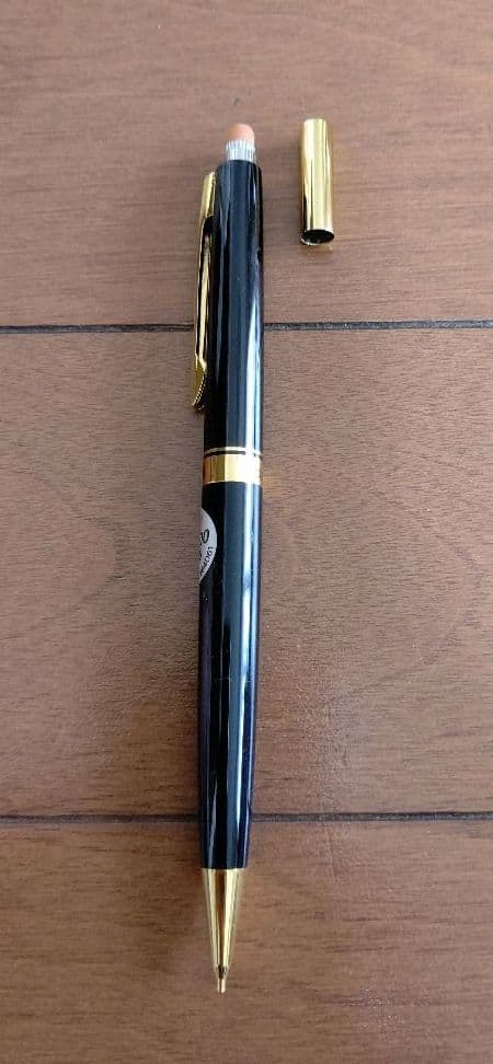 Pilot mechanical pencil and ballpoint pen set in a dedicated case showing pencil and pen with black ink