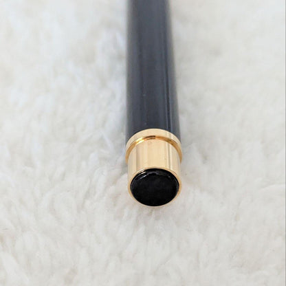 Waterman Perspective Black GT fountain pen with 23k gold plating, 13.5 cm length, shown on white background