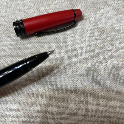 Used Cross Cap-style Ballpoint Pen No.143 with oil-based ink and black ink color, minor scratches visible
