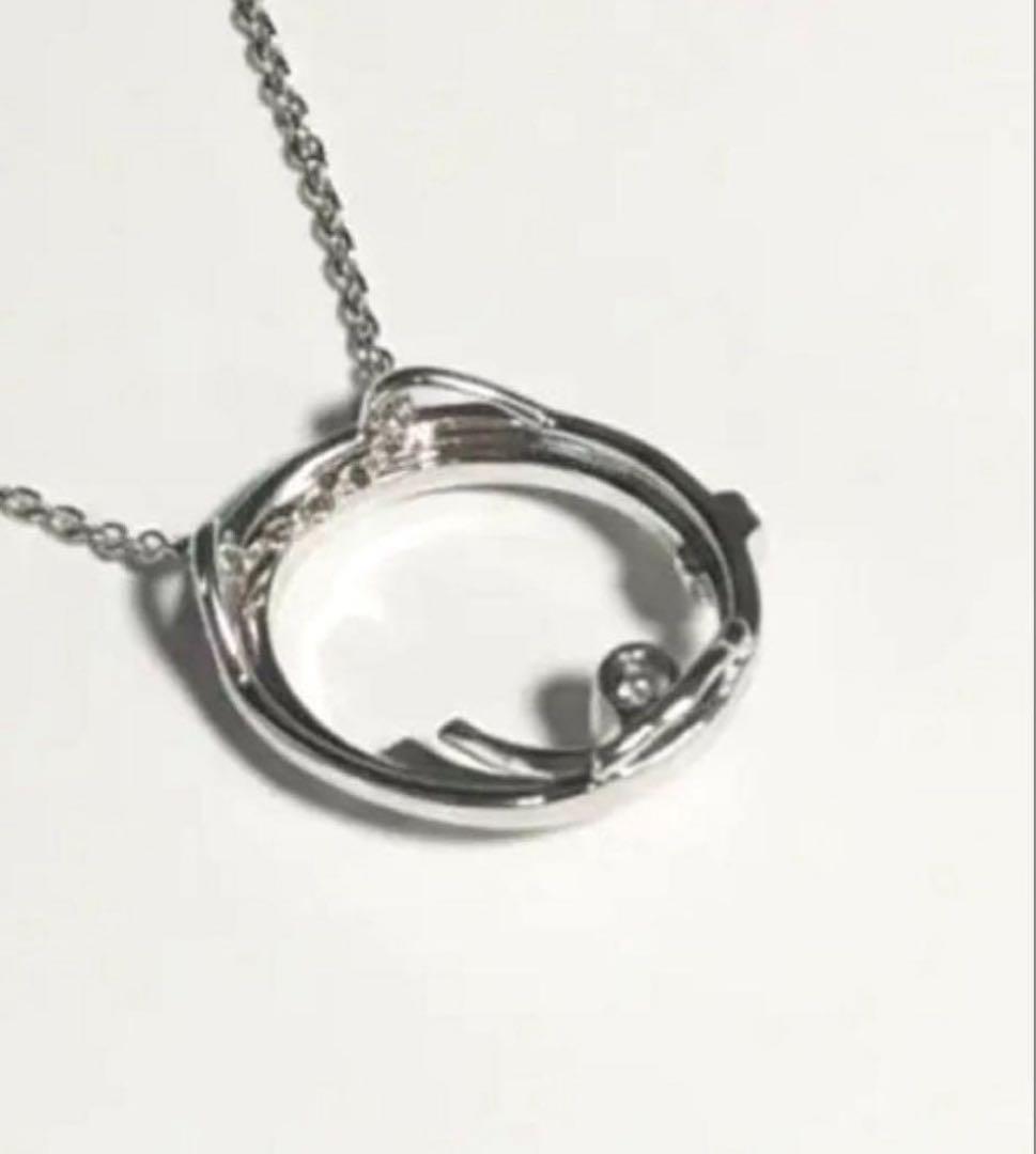 TASAKI Akoya pearl necklace with silver chain and circle design pendant, 45cm length