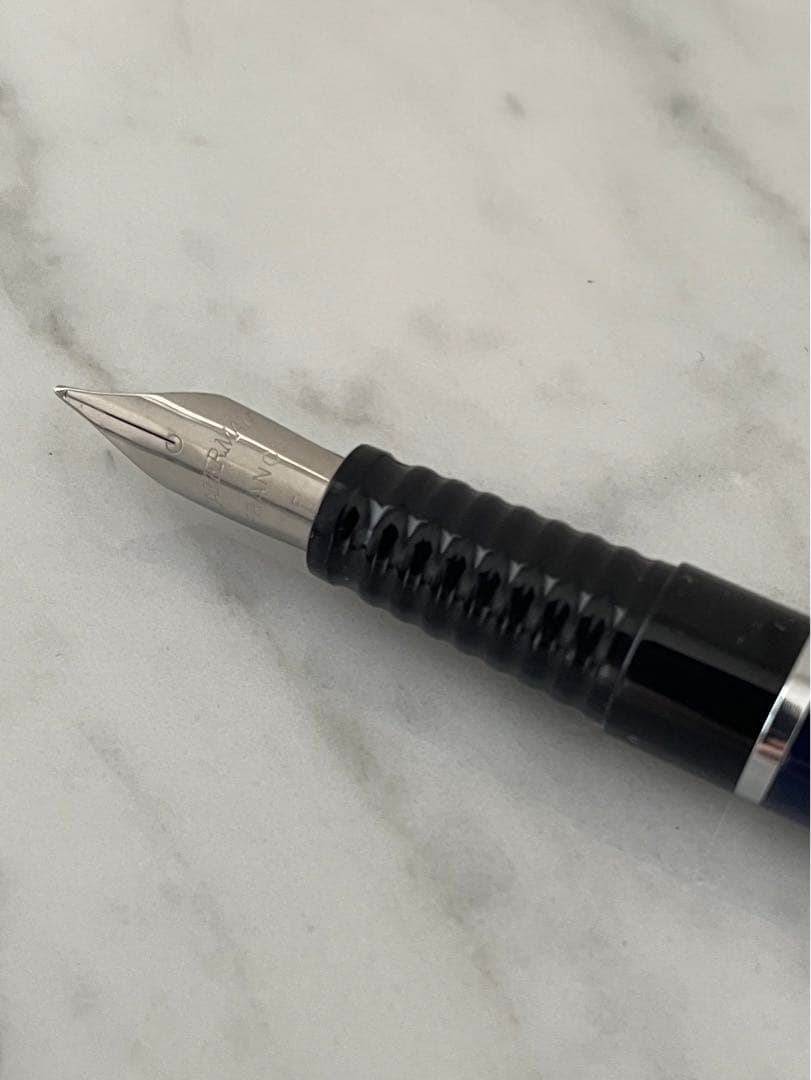 WATERMAN Loree Navy Lacquer fountain pen with stainless steel sider and sleek blue lacquer finish