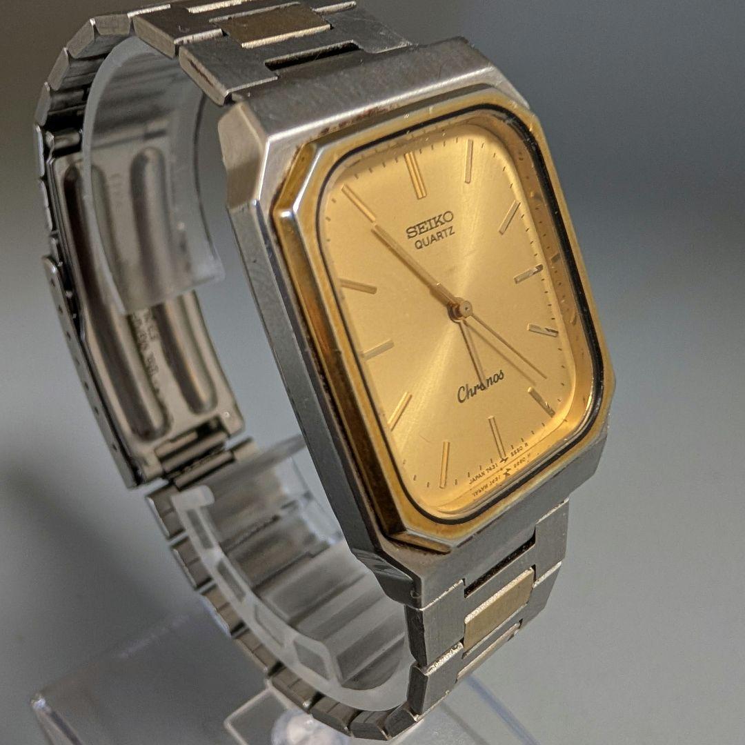 SEIKO クロノス レクタンギュラー Quartz Men's Watch — Japanese
