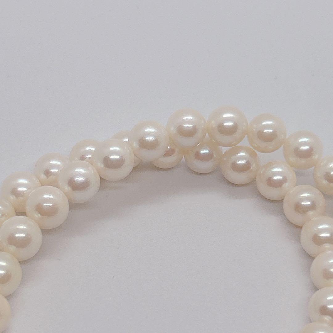 55 Akoya genuine pearl necklace 44cm with 7.4-7.8mm white pearls and silver clasp