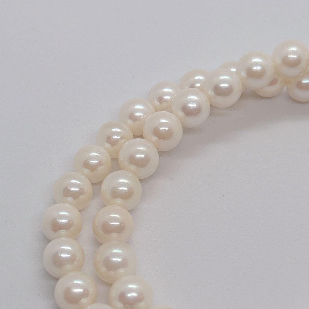 55 Akoya genuine pearl necklace 44cm with 7.4-7.8mm white pearls and silver clasp
