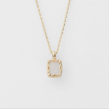 agete K5agate Chain K10 Necklace with blue lace agate and quartz in a moderate square shape inspired by Aurora light
